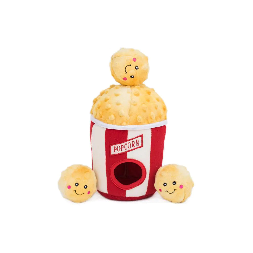 Zippy Paws Stuffed Dog Toy - Burrow - Popcorn Bucket